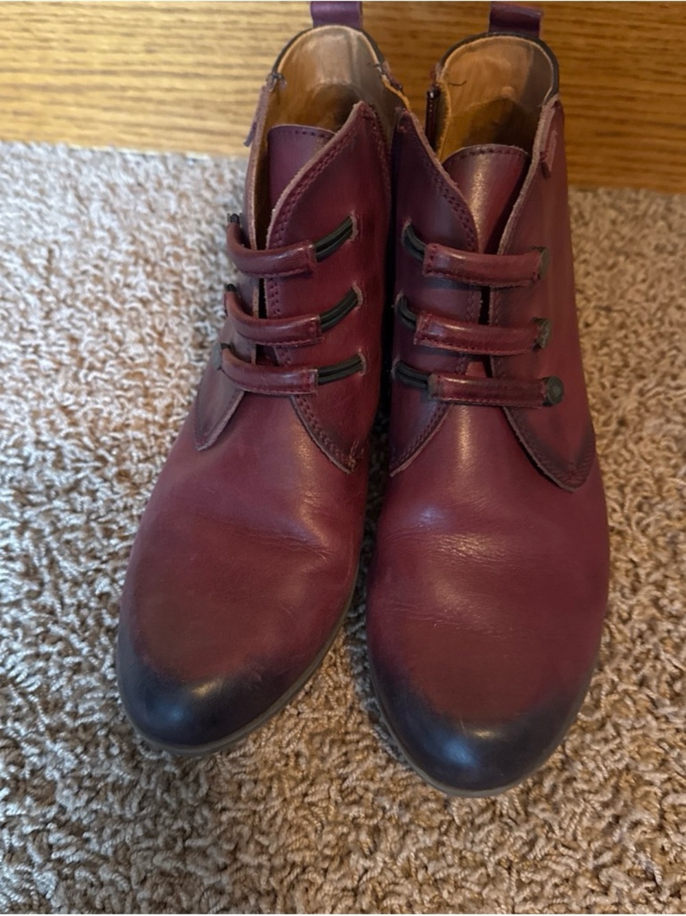 Pikolinos Women’s Red Leather Ankle Boots